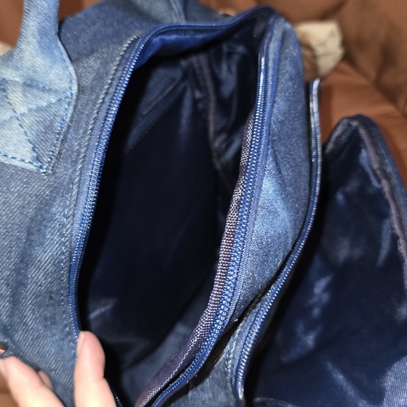 Denim Blue Backpack with Rhinestone Design main image 5